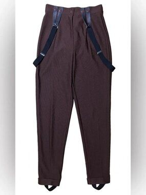 Vintage suspender stirrup high waist pants made in Canada small